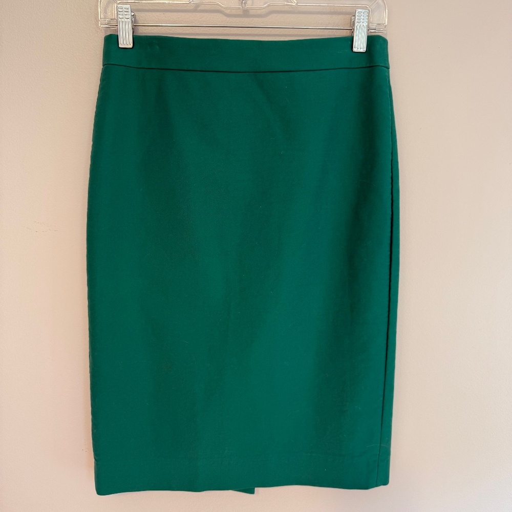 J. Crew Green Pencil Skirt, size 4